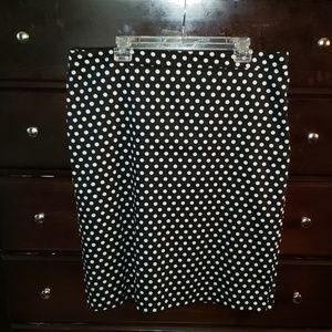 Skirt, black polkadot pencil, size 16